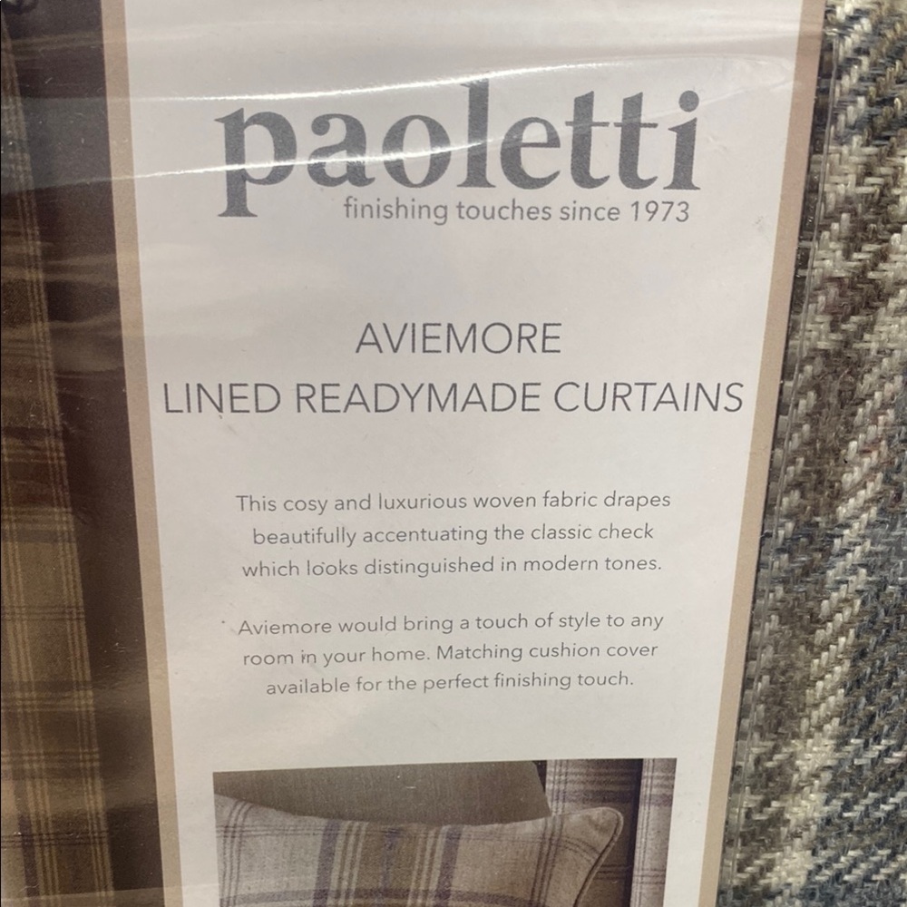 New Paoletti aviemore lined readymade curtains W66”x90”